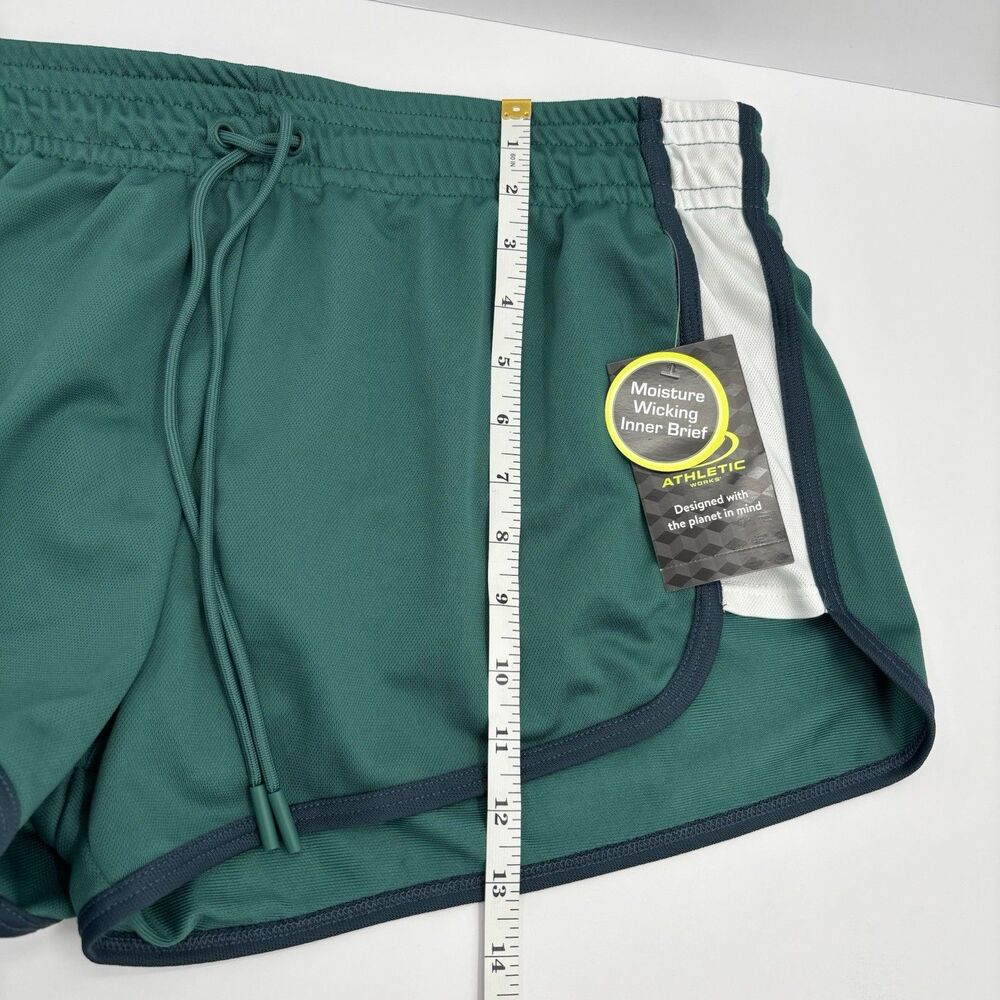 Athletic Works Womens Running Shorts Medium 8-10 Teal White Navy Gym Active - Picture 10 of 16